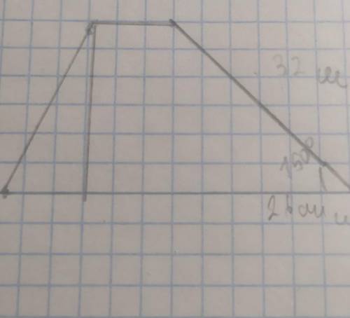 смежные стороны паралелаграмма равны 32 и 26 см а один из углов равен 150.найти площадь паралелаграм