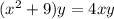 (x^{2} +9)y=4xy