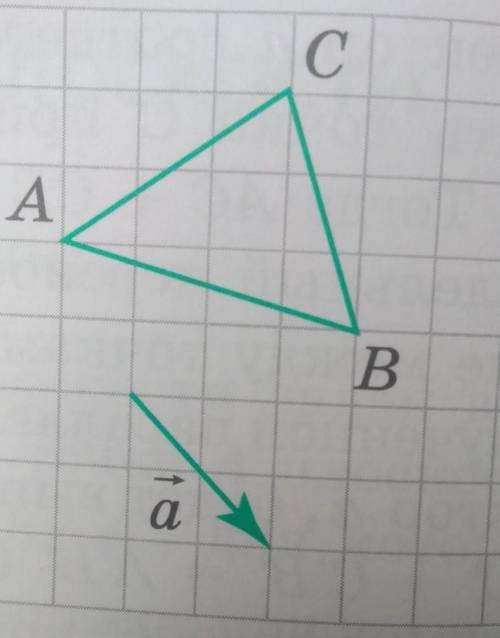 Изобразите треугольник, полученный из треугольника ABC параллельна треугольником на вектор А . ​