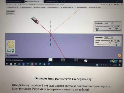 Нужно с лабораторной работой. В таблиці обчислити за законом заломлення світла.Фото: