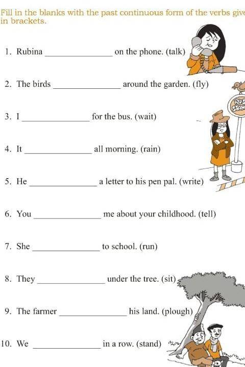 Fill in the blanks with the past continous form of the verbs given in brackets ​