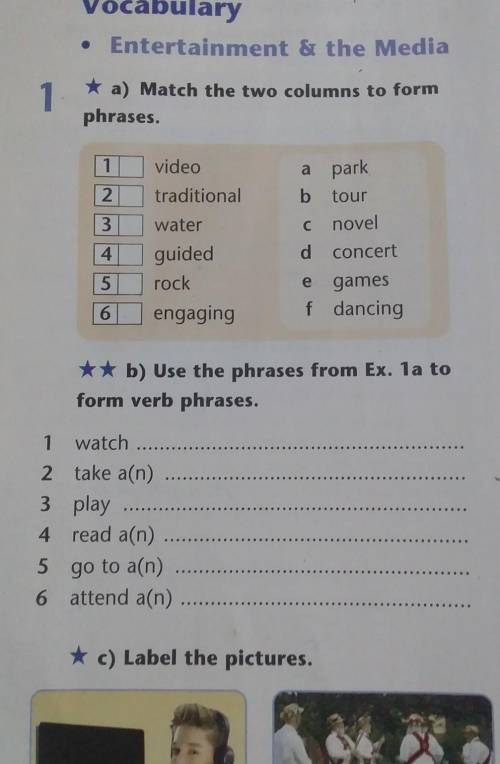 Match the two columns to form phrases.​