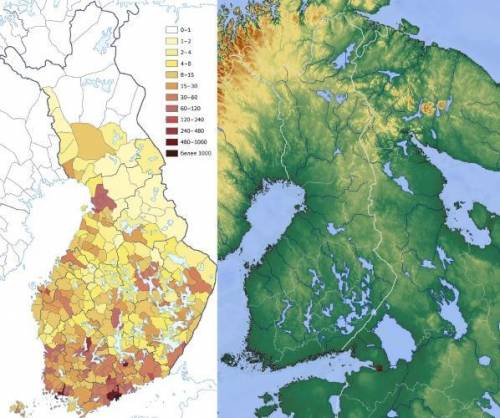 Какая из причин оказала решающее влияние на расселение населения Финляндии на юге страны? 1.близость