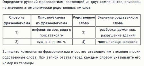 Определите русский фразеологизм, состоящий из двух компонентов, опираясь на значения этимологически