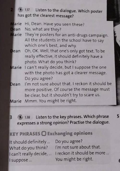 Ing against? 1372Listen to the dialogue. Which posterhas got the clearest message?Marie Hi, Dean. Ha