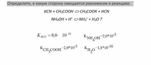 Определите, в какую сторону смещается равновесие в реакциях:​