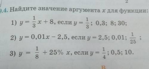 19.4. Найдите значение аргумента x для функции: