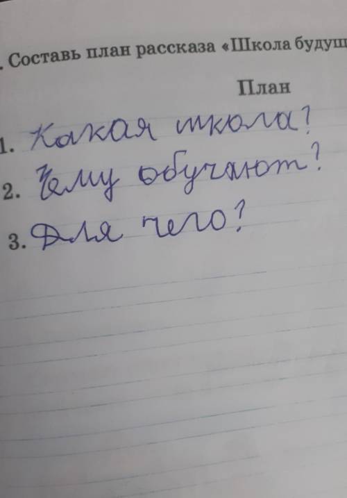 Составь план рассказа Школа будущего​