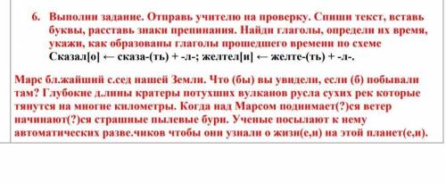 6. Выполни задание. Отправь учителю на проверку. Синши текст, вставь буквы, расставь знаки препинани