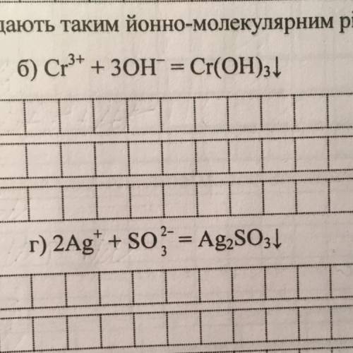 Напишіть молекулярні рівняння, що відповідають таким йонно молекулярним рівнянням