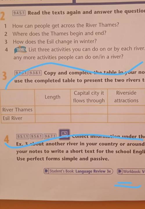 Copy and complete the table in your notebook. Then, use the completed table to present the two river