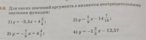 Для каких значений аргумента x являются неотрицательнымизначения функции​