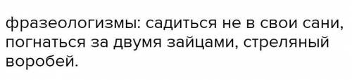 Прочитайте пословицы. Подумайте какие фралоогизмы возникли на их основе. 1)За двумя зайцами погонишс