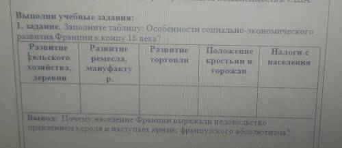 Выполни учебные задания: 1. задание. Заполните таблицу. Особенности социально-экономическогоразвития