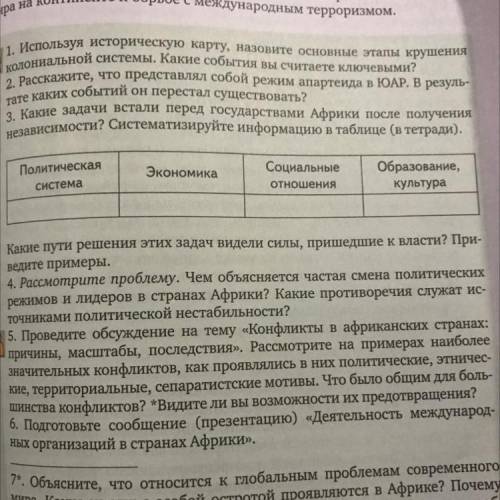 Какие задачи встали перед государствами Африки после получения независимости систематизируете информ