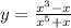 y = \frac{x {}^{3} - x }{x {}^{5} + x }