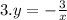 3.y = - \frac{3}{x}