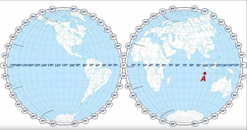 Определите географические координаты пункта А. _° _ .ш. _° _ .д.
