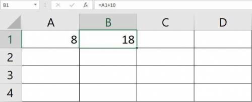 В ячейку B1 вписана формула А1 + 10. 1) какое изменение произойдет при переносе формулы в ячейку С1?