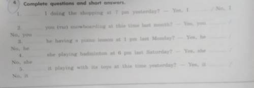 6. ___ we taking photographs at noon two days ago? - Yes, we ___ / No, we ___. 7. you having a viol