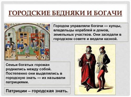 1.бедняги и богач в городе в средниивека 2.как жили горожане в срдниивеканужен ответ по каждому 1-2