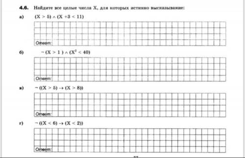 Задание под буквой «В с объяснениями Найти все целые числа х, для которых истинно высказывание