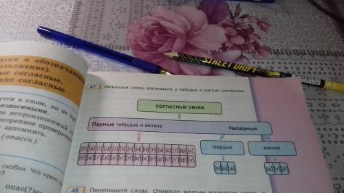 Используя схему,расскажите о твердых и мягких согласных. Урок-родной язык