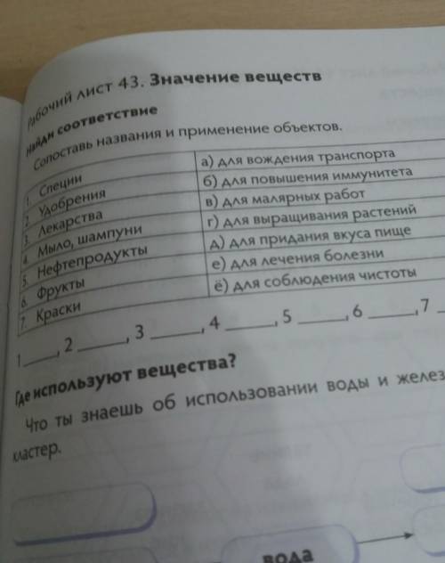 Сопоставьте названия и применение объектов 1 специи второе удобрение 3 лекарство четвёртое мыло шамп