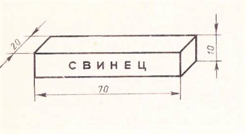 Рассмотрите рисунок. Размеры бруска указаны в миллиметрах. Найдите массу бруска, изображенного на ри