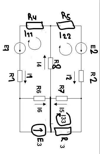 Расчет выполнить методом контурных токов Дано:E1=12В, Е2=6В, Е3=6В, R1=20 Ом, R2=1 Ом,R3=1 Oм, R4=3