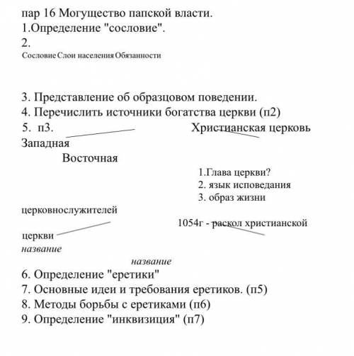 3. Представление об образцовом поведении. 4. Перечислить источники богатства церкви (п2) 5. п3. Хрис