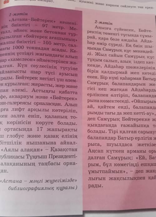 6-тапсырма. Оқылым мәтіні бойынша кестені толтыр. Ауызекі сөйлеу тіліне тән сөздер Көркем сөйлеу ере