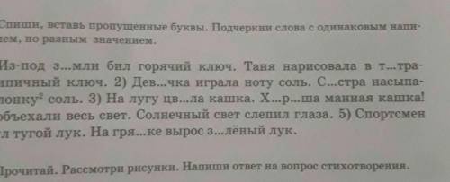 15. Спиши, вставь пропущенные буквы. Подчеркни слова с одинаковым напи- санием, но разным значением.