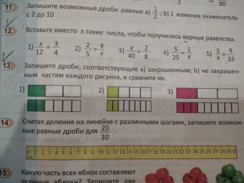 Запишите дроби соответствующие а закрашенным не закрашенным часть каждого рисунка и сравните их