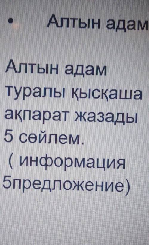 Дам 10000 б Опишите Алтын Адам на казахском​