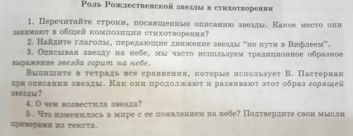 по русской литературе 6 класс Роль рождественской звезды в стихотворении вопросы в фото