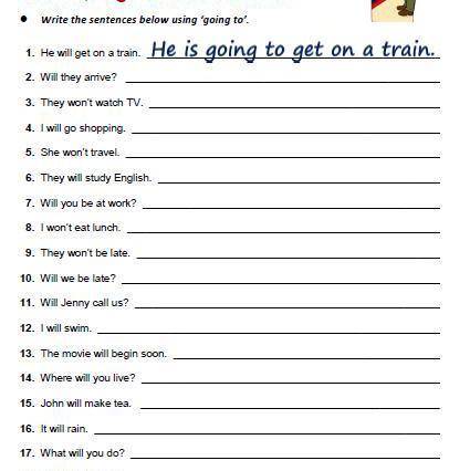 18)why will they go? 19)Who will come? 20)I won’t do it? Help meee please