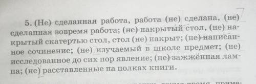 Объясняете все случаи НЕ с причастием​