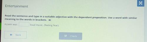 Read the sentence and type in a suitable adjective with the dependent preposition. Use a word with s