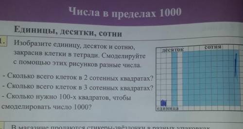 изобразите единица десяток и сотен закрасить клетки в тетради смоделируйте с этих рисунков разные чи