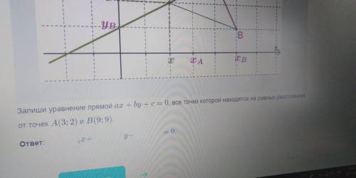 Запишите уравнение прямой ax+by+c=0 все-таки в которые находятся на равных расстояниях от точкиA(3;2