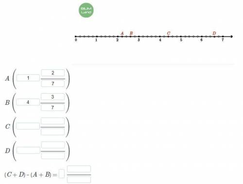 Определи координаты точек A, B, C и D. Используя координаты, найди значение выражения.