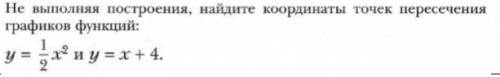 Не выполняя построения найдите координаты точек пересечения графиков функций