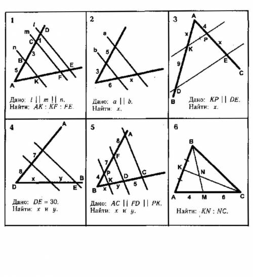 с задачами по теореме Фалеса.