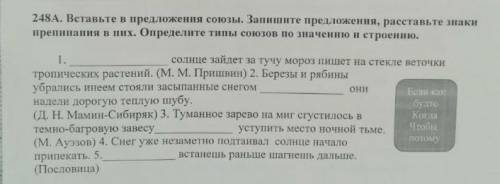 вставьте в предложения союзы.Запишите предложение.разставьте знаки припенания в них.Определите тип с