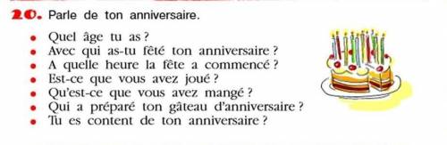 Составить рассказ о своем дне рожденья, во времени passé composé, опираясь на эти вопросы. Не нужно