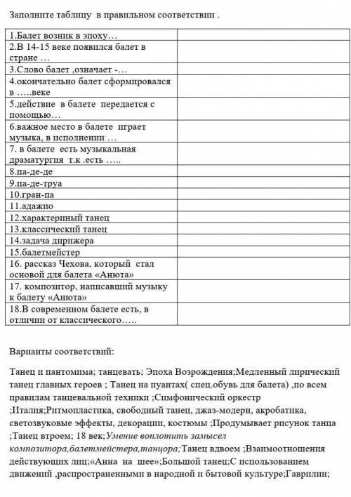 Заполните таблицу по музыке(смотрите фото)​.