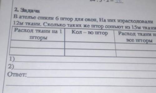 В ателье сшили 6 штор для окон.На них и расходовали 12 метров ткани.Сколько таких же штор сошьют из