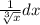 \frac{1}{\sqrt[3]{x} } dx