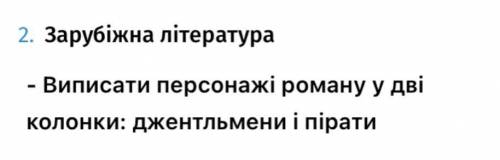 Зарубіжна література, 6 клас. Роман «Острів Скарбів» Виписати персонажів у дві колонки: джентльмени